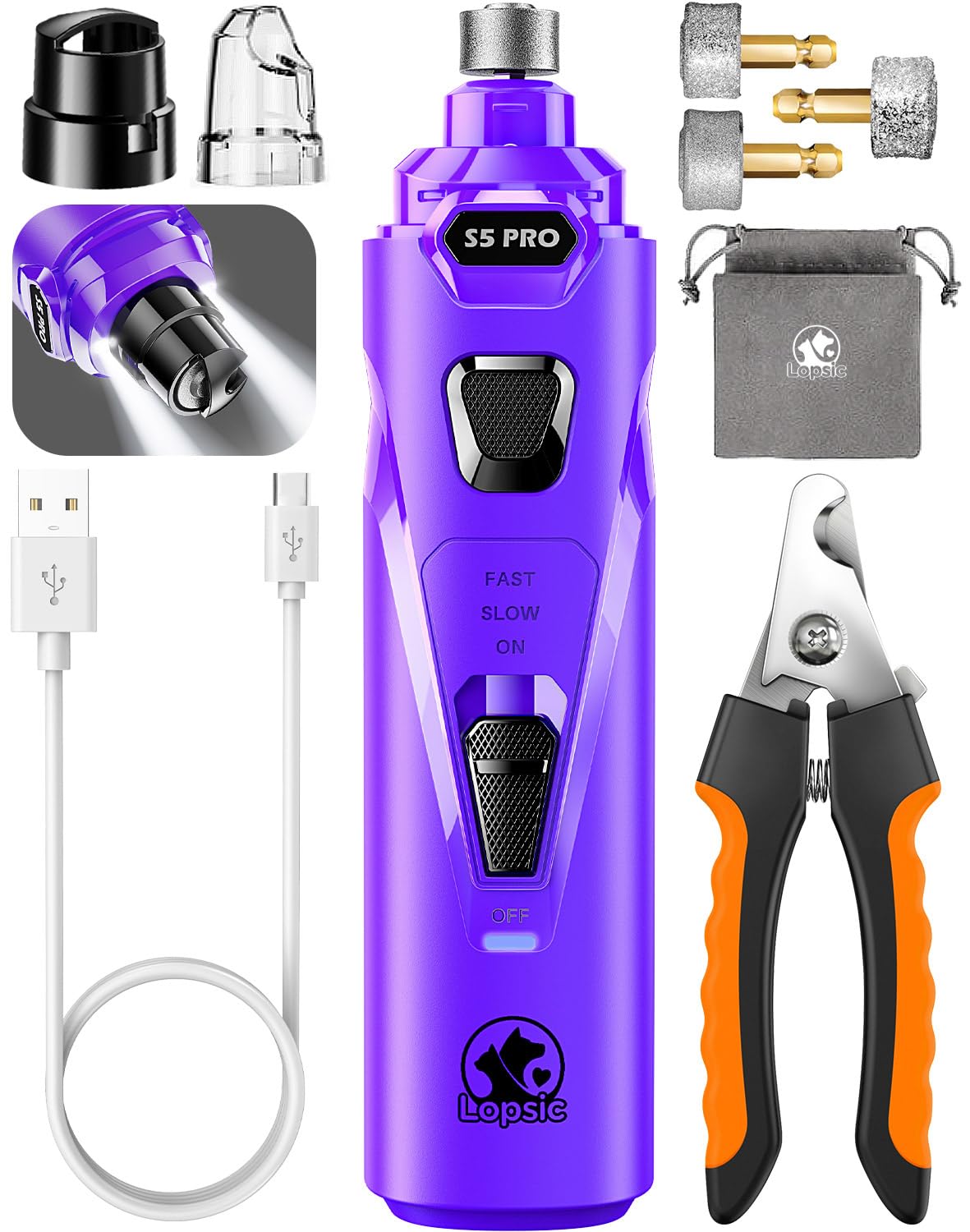 GrindSafe Pro — LED Dog Nail Grinder